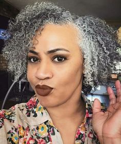 Going Gray in style .... silver glory.... natural queens.... nature’s highlights Dyed Hair Natural, Curly Dyed Hair Natural Curls, Curly Dyed Hair, Silver Foxes, Hair Gray, Short Human Hair Wigs, Grey Wig, Silver Hair Color