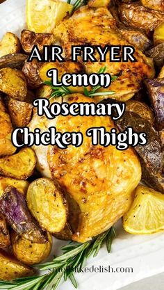 Lemon rosemary chicken thighs get a modern twist with the help of your 
​air fryer. This quick and easy recipe delivers crispy, golden skin and 
​juicy, flavorful chicken in a fraction of the time it takes traditional 
​oven methods. Plus, the air fryer ensures minimal oil splatter, making 
​cleanup a breeze. Frozen Casserole Recipes, Chicken Thighs In Air Fryer, Rosemary Chicken Thighs, Roasted Rainbow Carrots, Golden Skin, Lemon Rosemary Chicken, Chicken Kiev, Lemon Rosemary, Rosemary Chicken