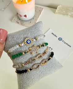 HAND MADE IN MELBOURNE, VICTORIA !!  Evil Eye protect you against all negative energies around your aura  One size fits all these bracelets are adjustable  Awsome gift ideas !! All orders are shipped out the next day & I use very cute packaging :) I use strong cords and they are very comfortable to wear 😊 PLEASE FOLLOW ME ON INSTAGRAM @melbscrystals Spiritual Adjustable Crystal Bracelet As Gift, Green Spiritual Evil Eye Bracelet As Gift, Adjustable Green Evil Eye Spiritual Bracelet, Green Adjustable Spiritual Evil Eye Bracelet, Adjustable Green Spiritual Evil Eye Bracelet, Adjustable Green Evil Eye Bracelet As Gift, Bracelets Adjustable, Evil Eye Protection, Melbourne Victoria