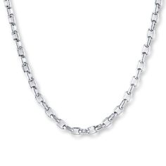 This distinctive men's rolo chain is styled in stainless steel. The 18-inch necklace secures with a lobster clasp. Second Ear Piercing, Ear Piercings Chart, Multiple Ear Piercings, Ear Piercings Cartilage, Jewelry Advice, Kay Jewelers, White Necklace, Rolo Chain, Accessories Jewelry Necklace