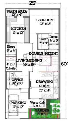 the floor plan for a two story house