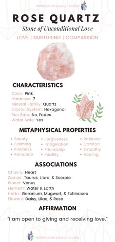 Rose Quartz Healing Properties Quartz Healing Properties, Crystal Encyclopedia, Crystal Journal, Crystal Benefits, Spiritual Work