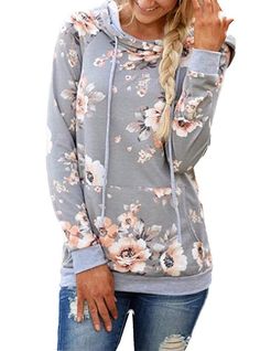 PRICES MAY VARY. This Women's Casual Hoodies Fabric is stretchy and comfortable,soft hand feeling and good air permeability, 100% brand new and high quality! Style:Casual Outfit, Long Sleeve, Floral Printed T-Shirt Style, Drawstring, Cowl Neck, Pullover Hoodies. Breathable, Comfortable and Warm to Wear, Perfect for Spring , Autumn and Winter. Fashion,casual and charming style hoodie sweatshirt for women, Womens fashion Pullover Tops, absolutely gorgeous stylish. Featuring long sleeve, ribbed hem Hoodies Womens Fashion, Tunic Tops Casual, Hoodie Coat, Casual Tops For Women, Hooded Pullover, Casual Pullover, Long Hoodie, Pullover Sweatshirts, Casual Hoodie