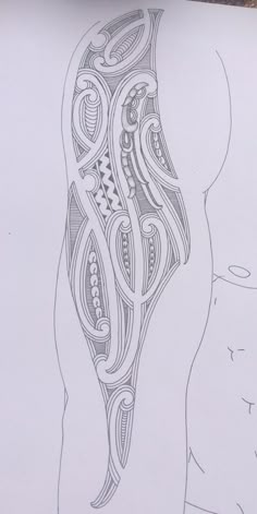 a drawing of a person's arm with an intricate pattern on the back of it