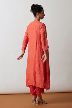 Buy Orange Kurta Viscose Silk Hand Embroidered Floral Asymmetric A-line And Pant Set For Women by One Not Two Online at Aza Fashions. Eid Rayon Straight Kurta, Slub Silk Straight Kurta Palazzo Set For Spring, Summer Silk Salwar Kameez With Straight Kurta, Spring Silk Maxi Length Kurta, Long Silk Kurta For Summer, Silk Maxi Kurta For Summer, Summer Silk Maxi Kurta, Summer Silk Anarkali Kurta, Satin Pant