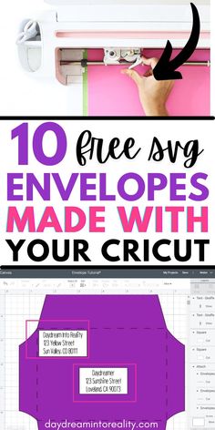 the instructions for how to make an envelope with your cricut pattern are shown