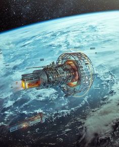 an artist's rendering of a space station in the middle of the earth as seen from outer space