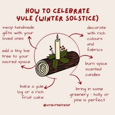 how to celebrate yule winter solstice with an info sheet on the side