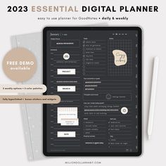 an ipad with the text essential digital planner on it