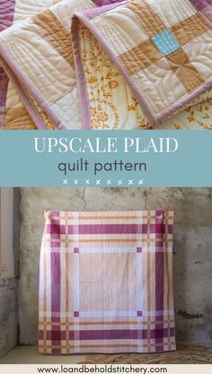 Upscale Plaid is a modern, advanced beginner quilt pattern that uses a quick strip piecing method and clever construction. Choose from seven different sizes (Coaster, Placemat, Pillow, Small Throw, Large Throw, Queen, King) and 5 different layouts. The possibilities are endless with this design. Click through to read more about the pattern and this "Winter Blush" Upscale Plaid sample using Art Gallery Fabrics PURE Solids and Robert Kaufman Kona Solids.