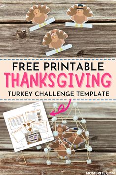 thanksgiving turkey challenge with free printables