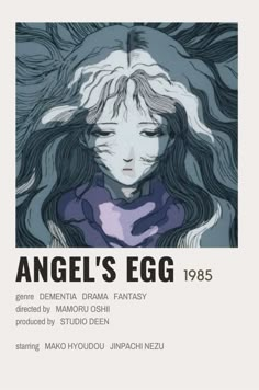 an advertisement for angel's egg, featuring a woman with her hair blowing in the wind