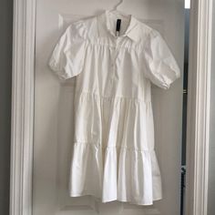 Never Worn From Pet Free And Smoke Free Home. Shirt Mini Dress, Zara White, Mini Shirt Dress, Zara Dresses, Color White, Fashion Inspo, Zara, Mini Dress, Pet