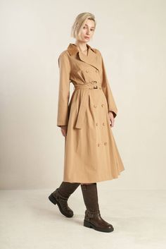 A woven midi trench coat dress featuring double breasted button down closure, long sleeve, side pockets and self belt Details: Self : 100% CottonContrast : 100% Cotton Size & Fit - Model is 5`8" And Wearing Size Small- Measurements Taken From Size Small- Approx. Length: 46" Flying Tomato Dress, Trench Coat Dress, Flying Tomato, Falling Leaves, Swimsuit Cover, Baby Month By Month, Coat Dress, Outerwear Women