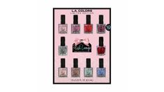 10 polishes in this LA Colors Limited Edition Polish Lounge. A great gift set for a stocking stuffer! Extreme shine. Highly pigmented. Long wearing. | L.A. COLORS Limited Edition Polish Lounge Nail Polish Collection (10 ct) | Dollar General La Colors, Nail Polish Collection, Stocking Stuffers, Gift Set, Nail Polish, Great Gifts, Nails, 10 Things, Gifts