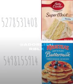 two boxes of buttermilk and some type of cake mix are shown in this image