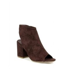 A simple design bootie that features a chunky heel and peep toe look that will pair up great with any outfit. Size: US 6.5.  Color: Brown.  Gender: female.  Age Group: adult. Fall Open Toe Block Heels, Open Toe Block Heels For Fall, Fall Season Open Toe Block Heels, Trendy Fall Block Heels With Stacked Heel, Fall Open Toe Block Heels With Stacked Heel, Brown Stacked Block Heels For Fall, Trendy Open Toe Heels For Winter, Fall Open Toe Booties With Stacked Heel, Fall Open Toe Heels With Stacked Heel