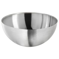 a stainless steel bowl on a white background