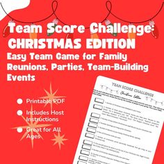 the team score challenge christmas game for families