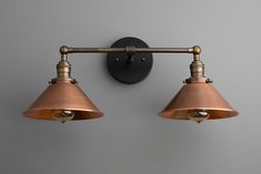 two light fixtures mounted on the wall