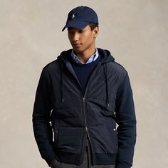 This hooded jacket is crafted with cotton-blend fleece and features a rubber signature patch. At the front it is constructed with a quilted panel that’s made with water-repellent recycled polyester and insulated with down-alternative fill. Ralph Lauren Winter Outerwear For Streetwear, Ralph Lauren Winter Streetwear Outerwear, Sporty Down Hooded Jacket With Detachable Hood, Sporty Quilted Hooded Puffer Jacket, Sporty Down Jacket With Detachable Hood, Sporty Hooded Quilted Jacket For Outdoor, Ralph Lauren Winter Hoodie, Teddy Fleece, Ralph Lauren Home