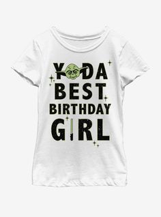 Star Wars Girls Birthday Party, Luke Skywalker Yoda, Halloween Party Girls, Yoda Birthday, Yoda Party, Darth Vader Luke Skywalker, Birthday Girl T Shirt, Star Wars Tee, Star Wars Birthday Party