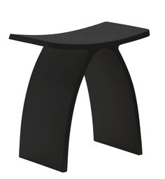 a black stool with curved legs on an isolated white background