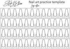 Blank Nail Design Sheet, Acrylic Nail Practice Sheet, Nail Design Sheet Blank, Nail Art Practice Sheet, Nails Template