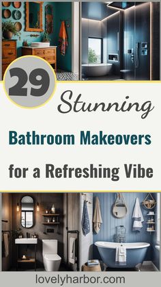 29 Breathtaking Bathroom Decor Ideas To Revamp Your Space Cheap Bathroom Remodel, Powder Bathroom, Bathroom Makeovers, Full Bathroom Remodel, Maintenance Checklist, Interior Bathroom, Small Bathroom Makeover, Bathroom Design Inspiration, Diy Bathroom Remodel