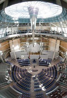 an aerial view of the inside of a building