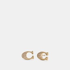 SIGNATURE STUD EARRINGS | COACH® Outlet Coach Earrings, Coach Jewelry, Boot Jewelry, Dragon Jewelry, Coach Outlet, H Style, Huggies Earrings, Gold Earrings Studs, Free Jewelry