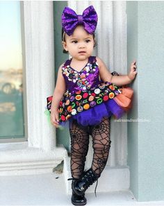 Halloween Princess bejeweled Luxury Romper This piece is just amazing!! Beautiful tutu skirted romper embellished with gemstones and Halloween theme pieces, with a gorgeous lace criss cross back. Everything in our Shop is Handmade in the USA with quality materials. Our Rompers Fit true to size, with room for growth, waist is stretchy and most straps are adjustable. We have a size chart for guidance of you have any questions don't hesitate to contact us. Customs welcomed. Mostly everything in our Ooc Pageant Wear, Infant Pageant, Sister Halloween Costumes, Toddler Pageant, Pageant Wear, Halloween Princess, Sweet Pictures, Baby Pics, Toddler Halloween