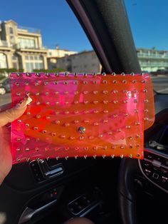 New super cute hot pink clear gold studded handbag. Includes a detachable gold chain so the bag can be worn as a crossbody or as a clutch perfect for everyday, date nights, amusement parks, stadiums etc. Trendy Pink Bag For Night Out, Pink Party Bags With Clear Strap, Trendy Crossbody Clutch For Night Out, Heart Clutch, Faux Fur Handbag, Studded Handbag, Fur Handbags, Denim Handbags, Parc D'attraction