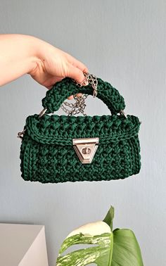 Handmade crochet bag with high quality materials, polyester yarn. Chain 120cm. Size: 23cmx12cmx8cm(+-2cm) I use the water protection for textiles bags. A beautiful crochet bag can be a wonderful accessory, whether for everyday use or special occasions. Instagram: crochet_bags_pl Elegant Knitted Shoulder Bag For Everyday Use, Handmade Crochet Crossbody Bag As Gift, Handmade Crochet Crossbody Bag For Gift, Handmade Crossbody Crochet Bag For Gift, Elegant Knitted Rectangular Shoulder Bag, Elegant Hand Knitted Rectangular Shoulder Bag, Crochet Shoulder Bag As Gift, Hand Knitted Pouch Bag As A Gift, Trendy Handheld Evening Bag, Handmade