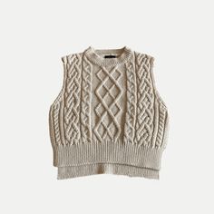 Girl's Clothing Beige White / 12M Cable Knit Sweater Vest Cable Knit Sweater Vest, Cable Knit Pattern, Sleeveless Sweater Vest, Knit Sweater Vest, Stylish Skirts, Cable Sweater, Unisex Sweater, Spring Looks, Knit Pattern