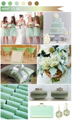 mint green and gold wedding color scheme