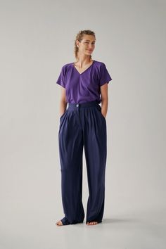 Unique Palazzo Pants High Waisted Navy Blue Pants Boho - Etsy Elegant Navy Wide Leg Pants, Navy Relaxed Fit Wide-leg Pants, Navy Wide-leg Pants With Relaxed Fit, Navy Wide Leg Pants For Summer, Navy Summer Wide Leg Pants, Navy Blue Wide Leg Pants, Blue Wide Leg Pants, Pleated Palazzo Pants, Minimalist Clothes