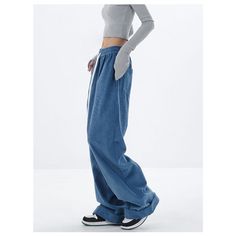 Corduroy Blue Wide Leg Pants  Material: Cotton  Size: S, M, L, XL, Color: Blue Pants Type: Wide Leg Pants Style Type: Street Trendy  Season: Spring, Fall, Winter,   Occasion: Leisure, Outdoor, Daily, Vacation, Fall Outfits Washed Blue Cotton Pants, Casual Full Length Corduroy Bottoms, Blue Cotton Wide-leg Jeans, Denim Wide-leg Pants, Washed Blue Wide Leg Cotton Pants, Wide Leg Washed Blue Cotton Pants, Washed Blue Cotton Wide-leg Pants, Casual High-waisted Corduroy Pants, High Waist Washed Blue Pants