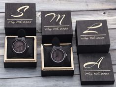 Personalized Wooden Watch, Best Man Watch, Groomsmen Watch, Watches for Men, Engraved Wooden Watch, Bachelor Party Watch, Personalized Gifts, Groomsmen Gifts, Wooden Watch Features: High Quality Soft Leather Strap for your everyday wear. Durable & Long Lasting, Wood watch is guaranteed to be a talking point wherever you go. Item details: Watch band: Leather strap Case back: Wood Movement: Japan quartz movement 2035 Size: Total length 11" (25 cm), Diameter of the dial 1 3/4" (4.2 cm) Note: Due to made from 100% natural wood, there maybe some spots of the wood , but not a quality problem. Color of the pictures may be a little differ from watches you get because of the natural material. How to order： 1) Please choose the option you want from the drop down menu and leave your request in the be Black Analog Watch Accessories For Gift, Black Analog Watch Accessories As A Gift, Black Personalized Watch With Round Dial, Groomsmen Watches, Wooden Watch, Etsy Personalized Gifts, Bachelor Party, Groomsman Gifts, Quartz Movement