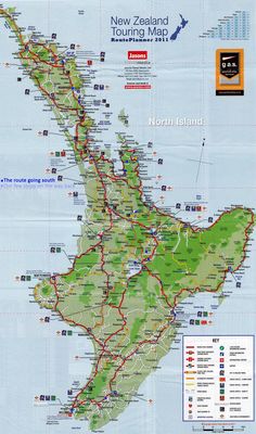 a map of new zealand showing the roads