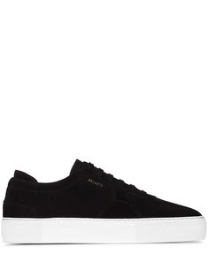 Black suede suede low-top sneakers from AXEL ARIGATO featuring chunky rubber sole, front lace-up fastening and almond toe. | Axel Arigato Suede Low-Top Sneakers Streetwear Custom Suede Sneakers With Vulcanized Sole, Custom Suede Sneakers With Vulcanized Sole For Streetwear, Classic Suede Skate Shoes With Vulcanized Sole, Classic Suede Custom Sneakers For Streetwear, Sporty Suede Platform Sneakers For Streetwear, High-top Suede Platform Sneakers With Gum Sole, Classic Suede Skate Shoes With White Sole, Low-top Suede Platform Sneakers With Rubber Sole, Low-top Suede Platform Sneakers With Gum Sole