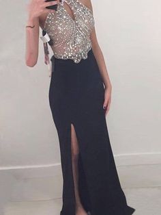 Black Long Prom Dresses, Jersey Evening Dress, Custom Made Prom Dress, Jersey Prom Dress, Cheap Prom Dresses Long, Jersey Dresses, Princess Prom Dresses, Prom Dresses 2019, Princess Ball Gowns