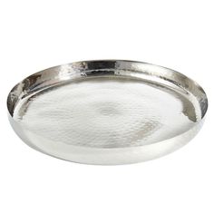 a metal tray with a white substance in the center on a white background stock photo