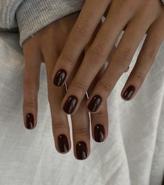 Shellac Nails Fall, Brown Nail, Wine Nails, Cherry Nails, Smink Inspiration, Casual Nails