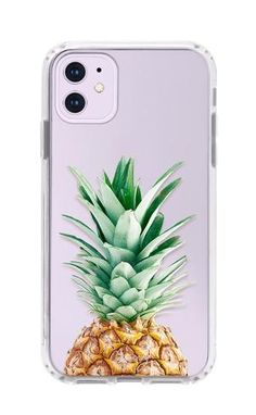 a clear phone case with a pineapple on it