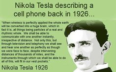 nikola tesla describing a cell phone back in 1932 with an image of nikola tesla on it