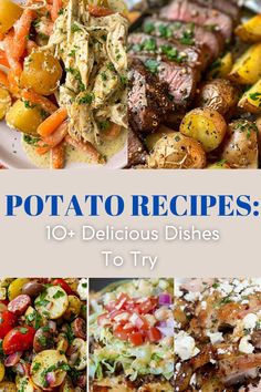 potatoes, carrots and other vegetables with the words potato recipes 101 delicious dishes to try