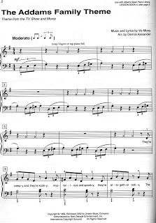 the addams family theme sheet music