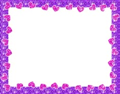 a purple frame with hearts on it