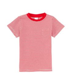 From Edgehill Collection&#x2C; this t-shirt features:Stripe printRound neckShort sleevesfront chest pocketPullover constructionCottonMachine wash/tumble dryImported. Red Summer Top With Striped Collar, Red Cotton Top With Striped Collar, Southern Style, Dillard's, Toddler Sizes, Stripe Print, Round Neck, How To Memorize Things, Short Sleeves